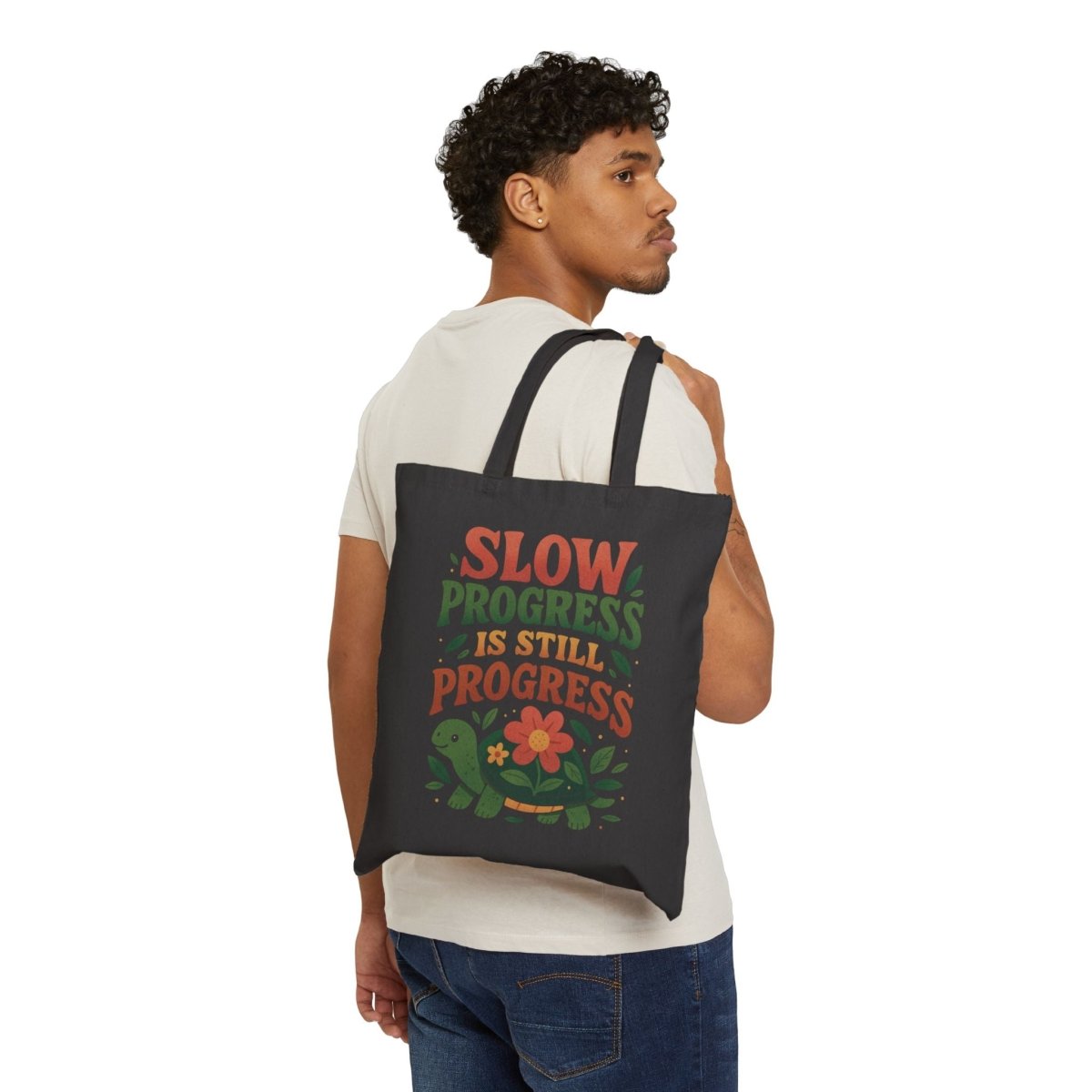 Slow Progress Is Still Progress Turtle Tote Bag - Self - Care Shirts
