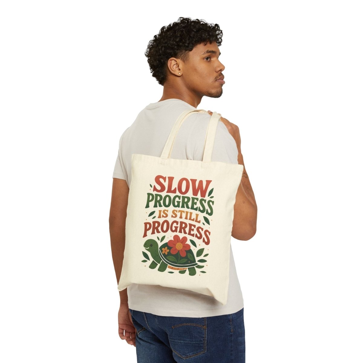 Slow Progress Is Still Progress Turtle Tote Bag - Self - Care Shirts