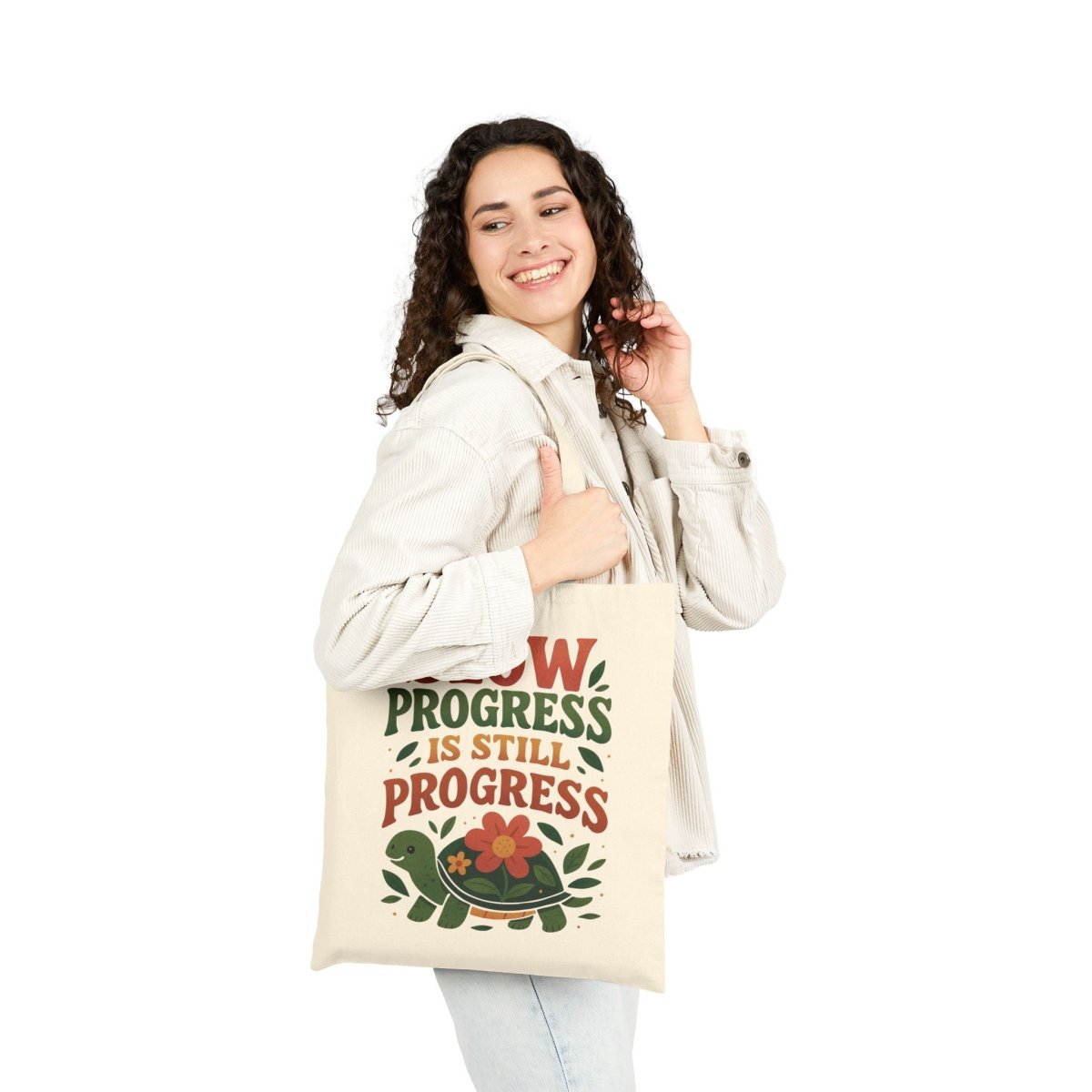 Slow Progress Is Still Progress Turtle Tote Bag - Self - Care Shirts