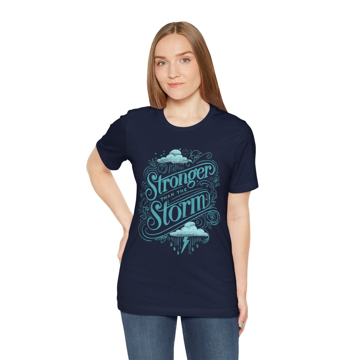 Stronger Than the Storm Navy | Mental Health Shirt - Self - Care Shirts