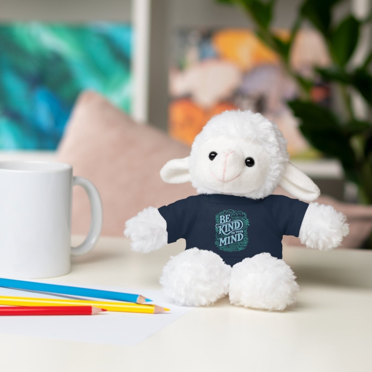 Stuffed Animal Wearing Be Kind Shirt - Self-Care Shirts for mental health