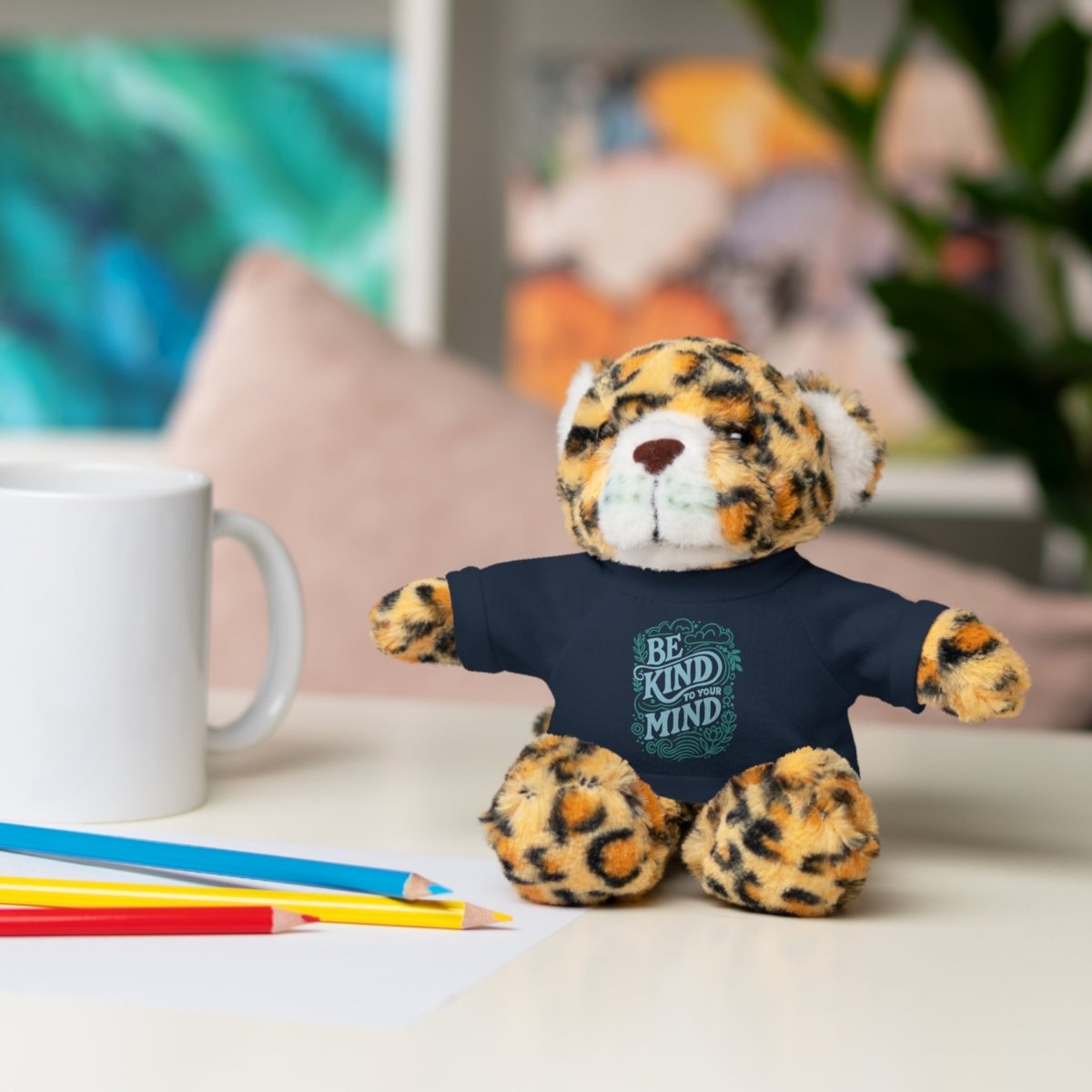 Stuffed Animal Wearing Be Kind Shirt - Self-Care Shirts for mental health