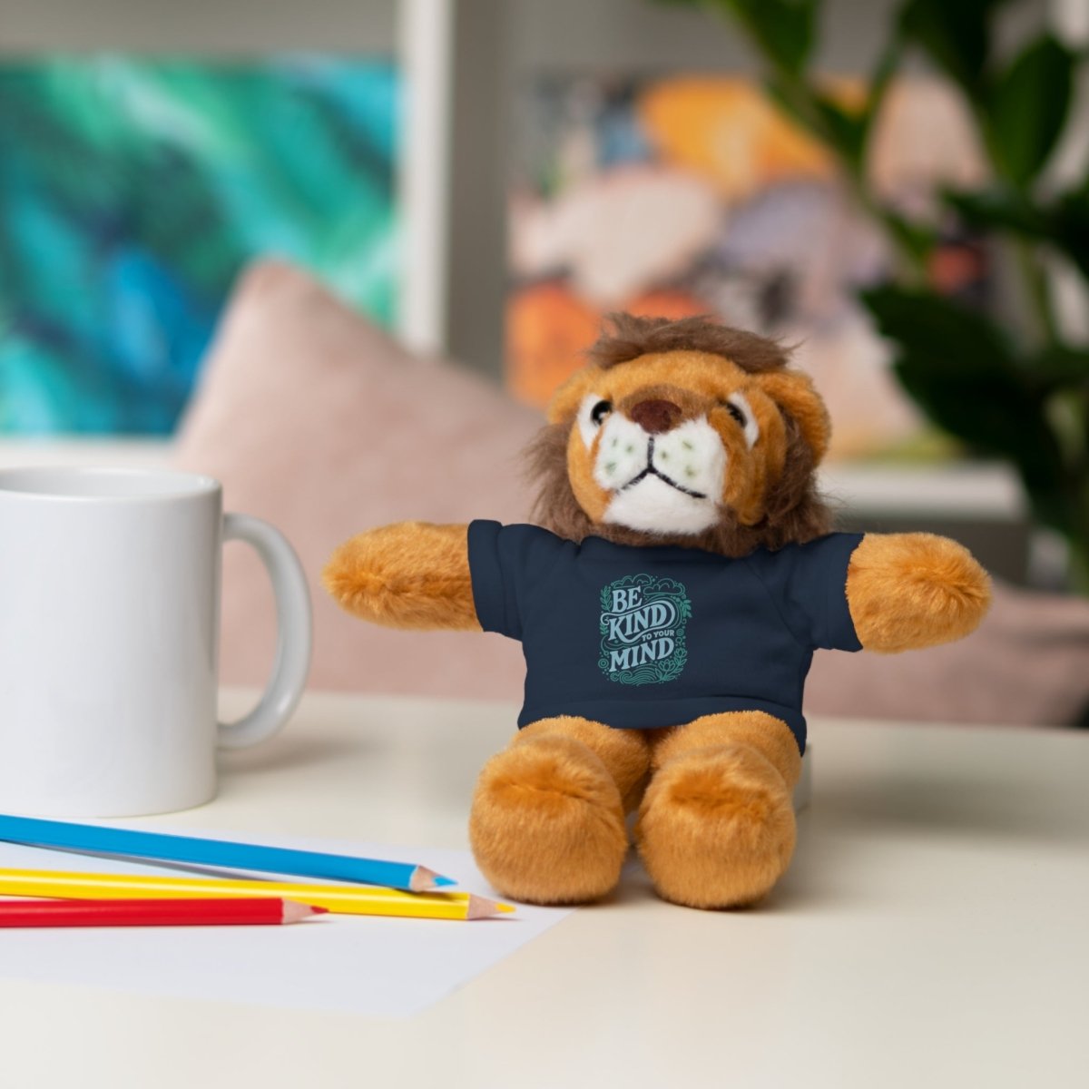 Stuffed Animal Wearing Be Kind Shirt - Self-Care Shirts for mental health