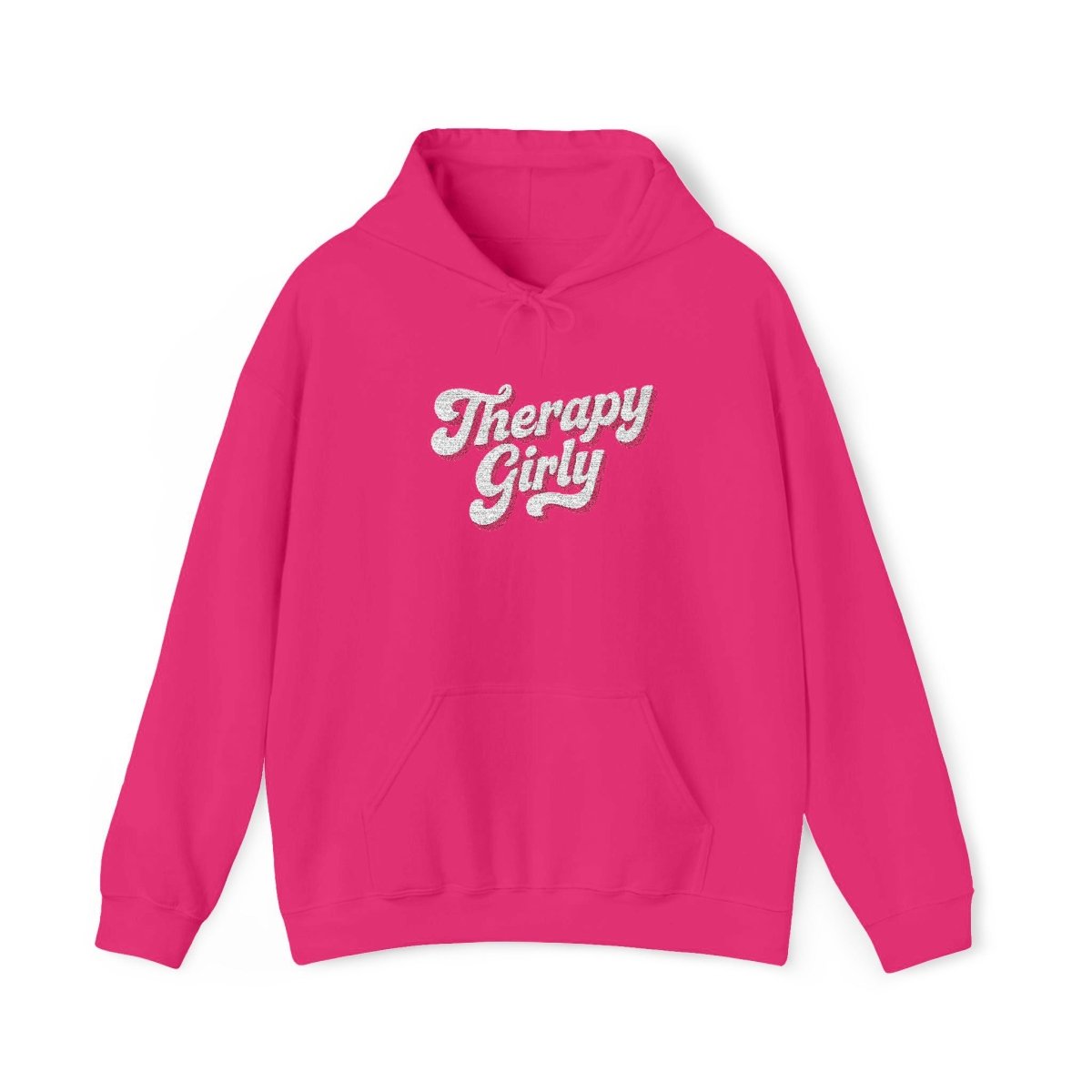 Therapy Girly Embroidered mental health hoodie - bold therapy design - Self-Care Shirts