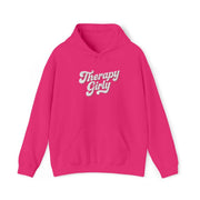 Therapy Girly Embroidered mental health hoodie - bold therapy design - Self-Care Shirts