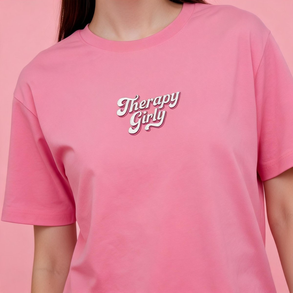 Therapy Girly Embroidered Shirt - Self-Care Shirts