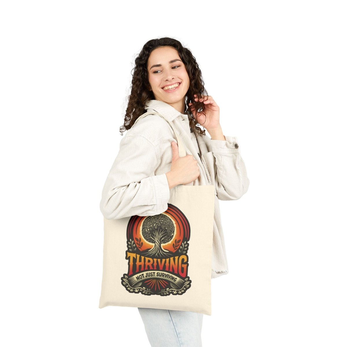 Thriving Cotton Canvas Tote Bag - Self - Care Shirts