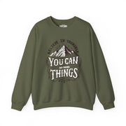 You Can Do Hard Things Brown Sweatshirt - Self-Care Shirts for mental health