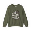 You Can Do Hard Things Brown Sweatshirt - Self-Care Shirts for mental health